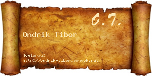 Ondrik Tibor névjegykártya